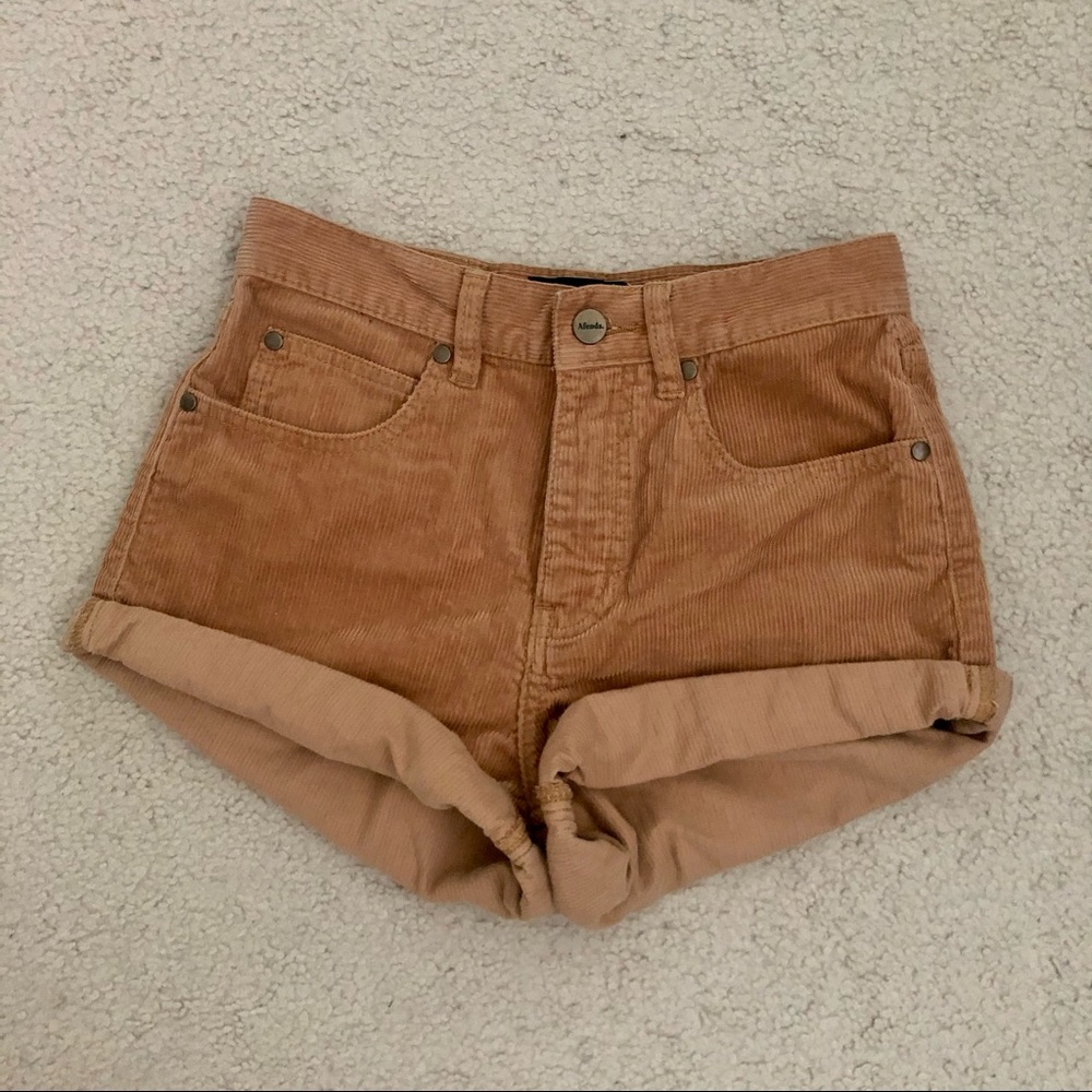 brown corduroy short shorts